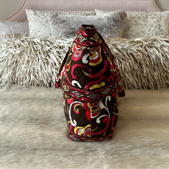 VERA BRADLEY Puccini Tic Tac Tote 2008 Toggle Close 2 Handles Brown Yellow Y2K - Picture 4 of 11